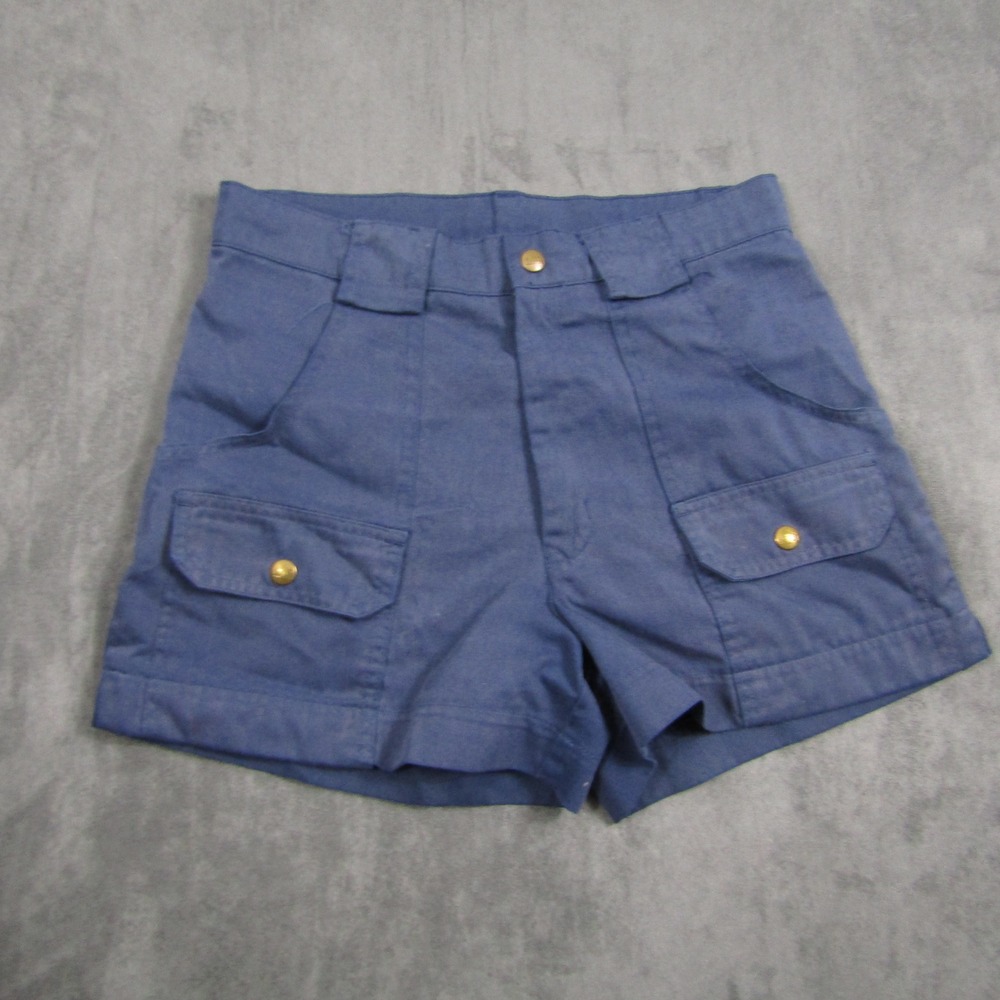 REI Cargo Shorts Women Size 12 Blue Vintage High Rise Hiking Utility